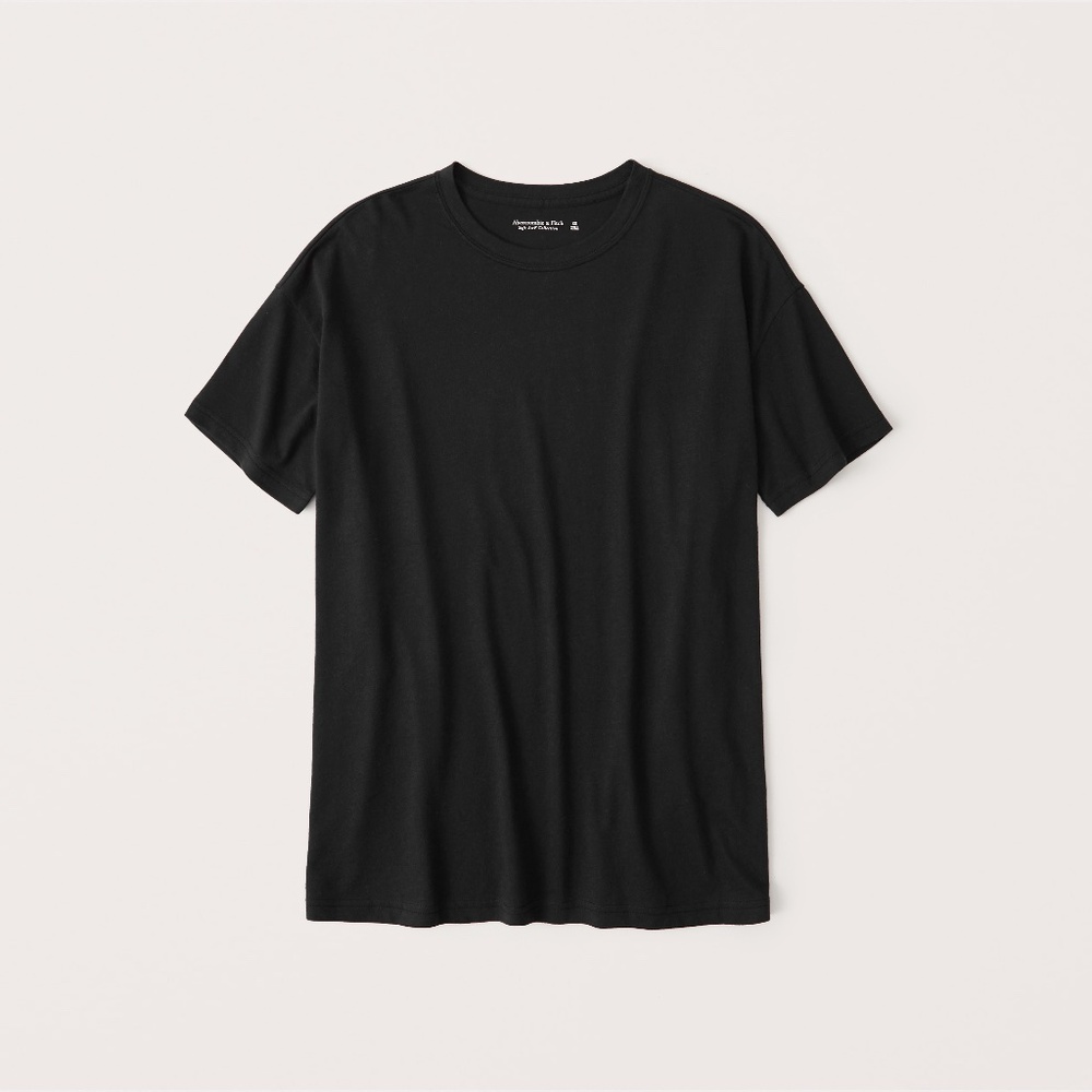 Abercrombie Women's Boyfriend Tee - Black - Small